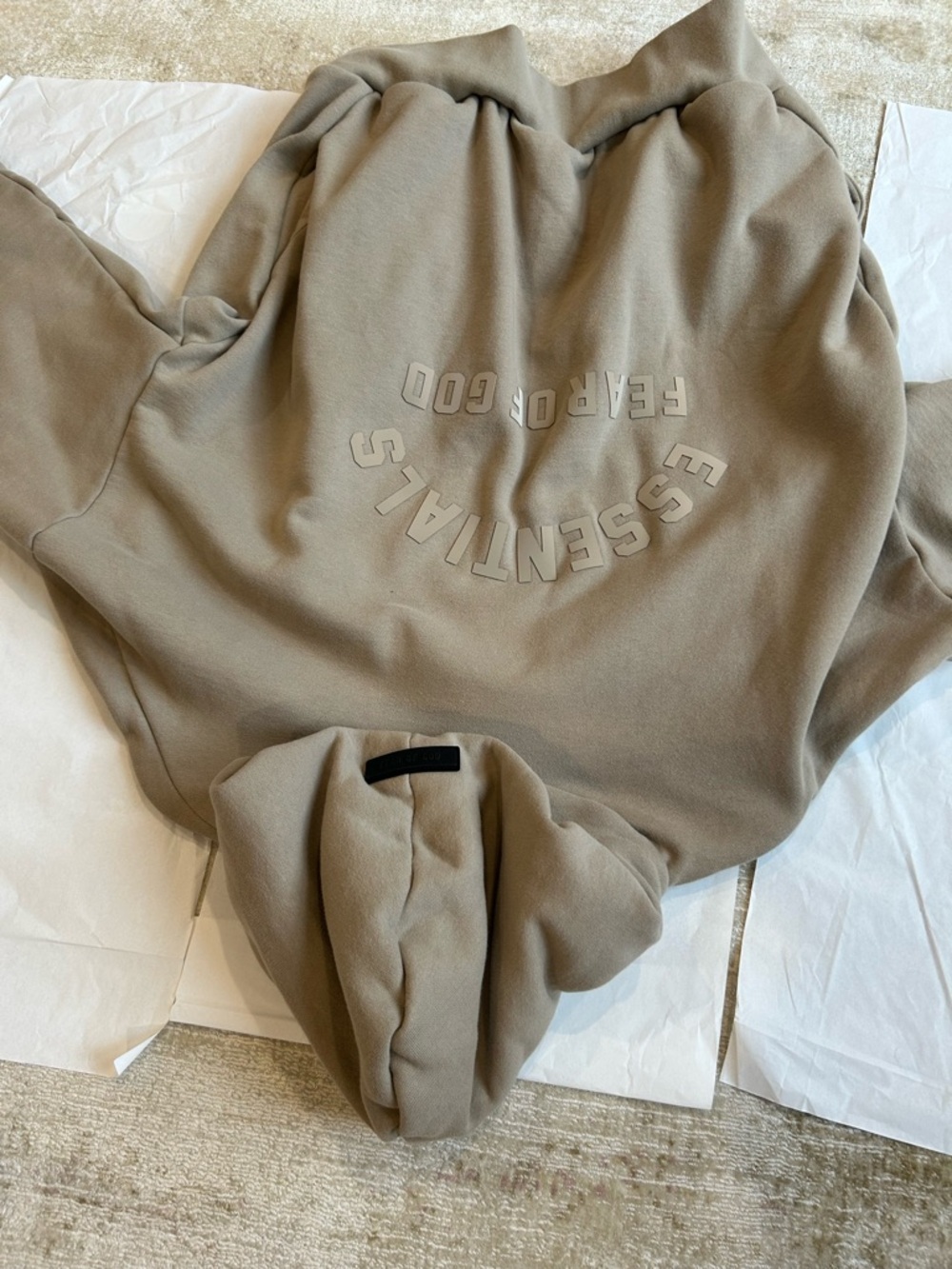 Fear of God Essentials Hoodie in Taupe - Picture 2 of 2
